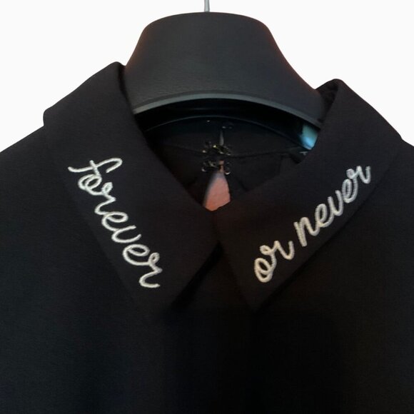 Topshop Black Button Shirt Dress Size 4 US / 8 UK - Picture 3 of 9